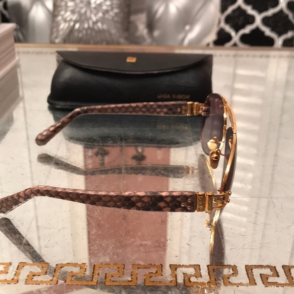 Linda Farrow Luxe Snakeskin Aviators